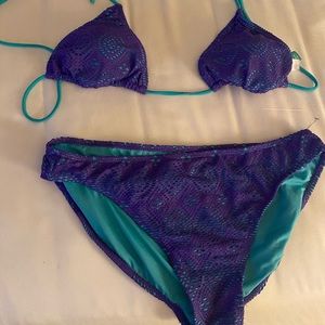 Two piece crochet bathing suit